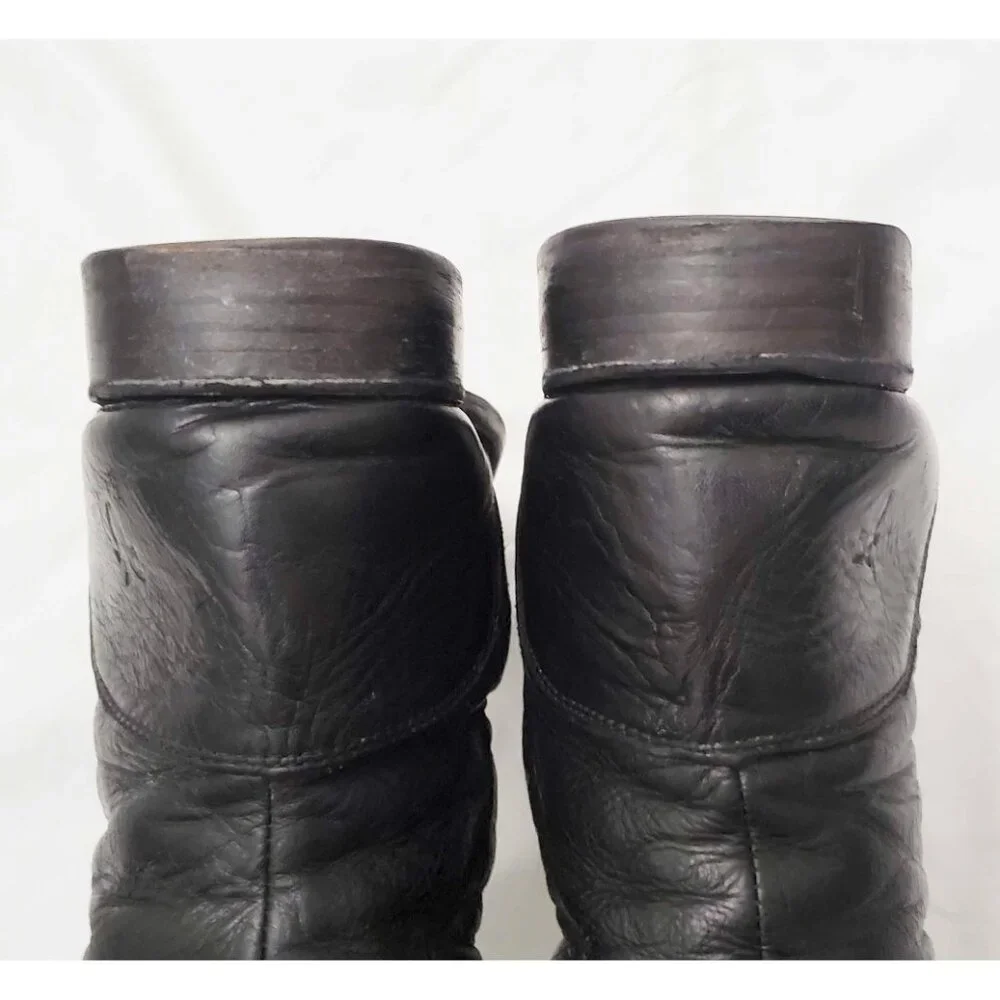 Frye Womens Shirley Over The Knee Riding Black Leather Boots Foldover Pirat 8.5